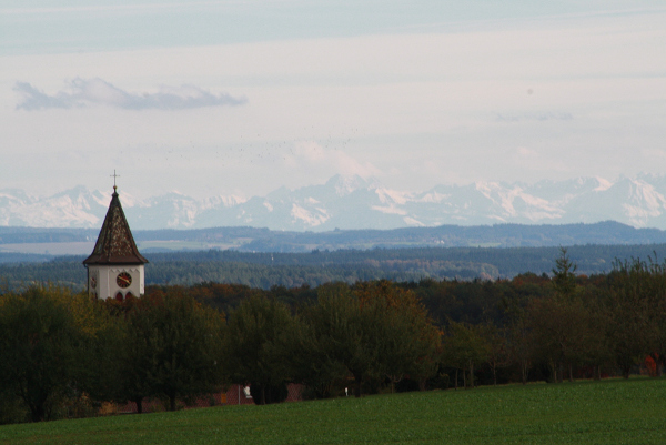 Blick auf die Alpen vom Campinggarten Leibertingen aus